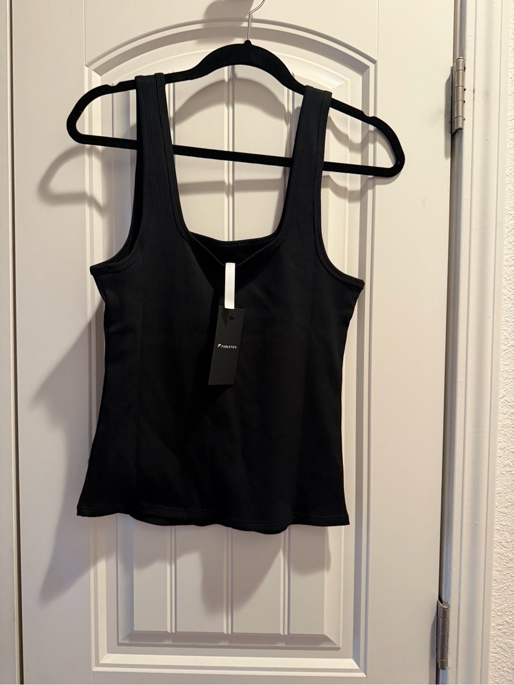 Fabletics Black Ribbed Scoop Tank
